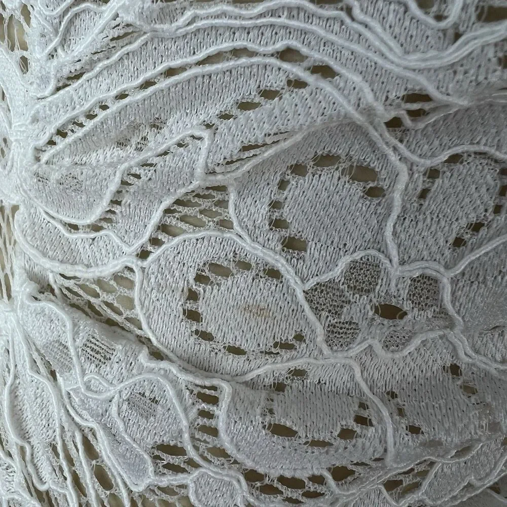 Lisa Says Gah Aurelia Top Size S White Vanilla Lace Sheer